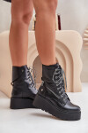 Kožené Botky Worker Na Platformě A Klínu Maciejka 06676-01 Černé 39