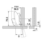 BLUM 71T453T závěs, tenký materiál, Expando T, 110° (347989)