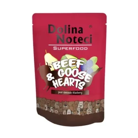 Dolina Noteci Superfood hovězí a husí srdíčka 300 g / Kapsička pro psy / bez lepku / bez sóji