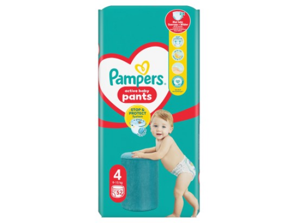 Pampers Active Baby Pants, vel. 4, 52 ks