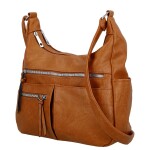Stylová dámská koženková crossbody kabelka Timea, hnědá