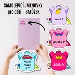 BATŮŽEK štítek se jménem pro děti 35x29mm (12ks), samolepící, výběr barev