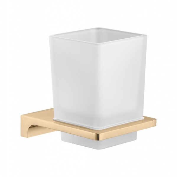 RAV Slezák - NIL - Koupelnový doplněk Držák kartáčků skleněný, Zlatá - lesklá NLA0201Z NLA0201Z