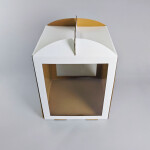 Cake star dortová krabice CINDY pevná bílá dvě okna 33x33x40cm