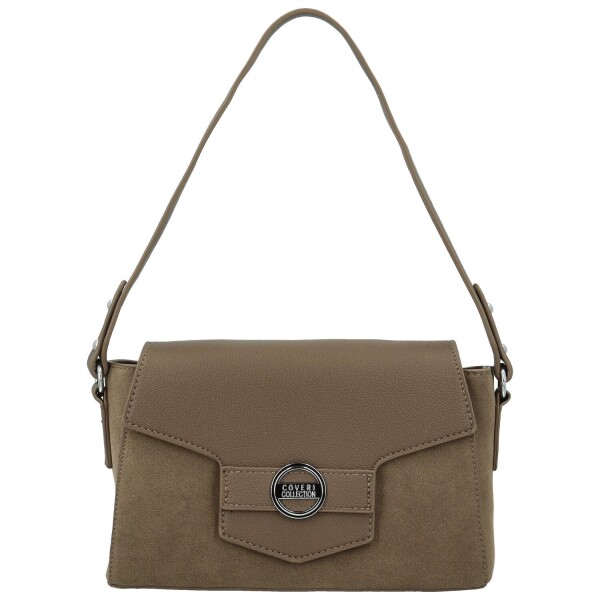 Módní dámská koženková kabelka na rameno Harper, taupe