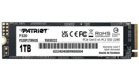 Patriot P320 1TB / SSD / M.2 2280 / PCIe Gen3 / R: 3000MBps / W: 2200MBps / 5y (P320P1TBM28)