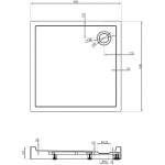 MEXEN - Flow+ Sprchová vanička čtvercová 80 x 80, bílá lesk 46S108080H