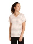 ICEBREAKER W Drayden Reversible SS Top Stripe, Ecru Heather/Desert Sand/S velikost: M