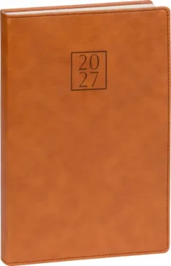 NOTIQUE Prestigio 2027 hnědý / Denní diář / 15 × 21 cm