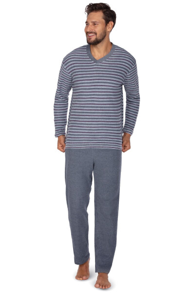 Pyžamo Regina 450 long/r froté 2XL-3XL pánské tmavě modrá XXL