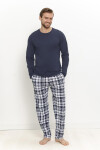 Pyžamo Taro 3664 Dante, dlouhé rukávy, velikosti M–2XL, Z26 tmavě modrá XXL