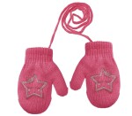 BeSnazzy pletené dětské rukavičky zateplené s obrázkem - dívčí - tmavě růžové, velikost: 12cm