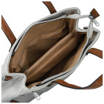 Trendy dámská koženková kabelka na rameno Remiga, světle šedá