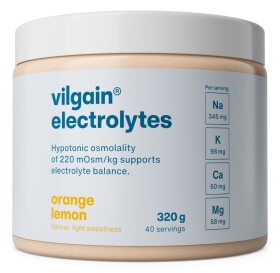 Vilgain Elektrolyty – pomeranč & citron bez stévie 320 g