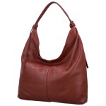 Trendy dámská kožená kabelka na rameno Anestis, tmavě červená