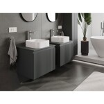 MEXEN/S - Rivel koupelnová skříňka pod umyvadlo 60 cm s deskou, 1 šuplík, reliéf , grafit mat 91A20-06047-1-BFC66