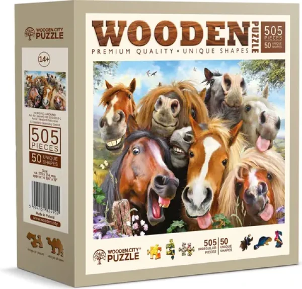 WOODEN CITY Dřevěné puzzle Koně všude kolem 505 dílků