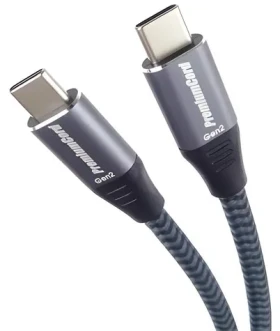 PremiumCord kabel USB-C - USB-C / USB 3.2 Gen 2x2 / 5A / 100W / 20 Gbit/s / Bavlněný oplet / 3 m (8592220024116)