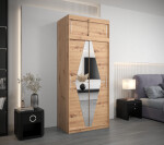 Šatní skříň Abi Bo s nástavcem Barva korpusu: Dub artisan, Rozměry: 250 cm, Dveře: Dub artisan