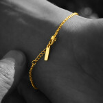 Pánský náramek Ricardo Gold - chirurgická ocel, Zlatá 15 cm + 2 cm (prodloužení)