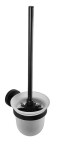 SAPHO - X-ROUND BLACK WC štětka závěsná, mléčné sklo, černá mat XR303B