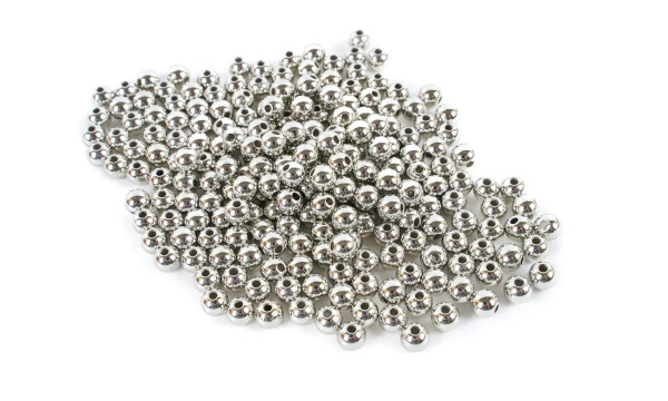 Korálky 6mm, 30g - stříbrné