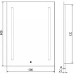 MEXEN - Remi zrcadlo s osvětlením 60 x 80 cm, LED 6000K, 9804-060-080-611-00