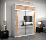 Šatní skříň Abi Mo s nástavcem Barva korpusu: Dub Sonoma, Rozměry: 150 cm, Dveře: Černá