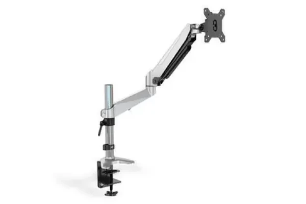 Digitus Stolní držák monitoru bílá / Stolní držák / 15"-27" / VESA 75-100 mm / Nosnost 8 kg / Plynová pružina (DA-90351)