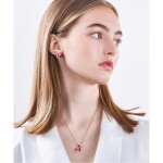 Souprava náhrdelníku a náušnic Swarovski Elements Amorita - srdíčka, Růžová 45 cm + 5 cm (prodloužení)