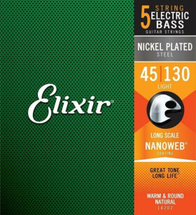 Elixir 14202 NANOWEB Electric Bass Nickel Plated Steel .045-.130