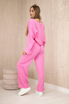 Mušelínový komplet halenka + kalhoty světle růžová UNI