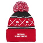 Outerstuff Dětská Zimní Čepice Chicago Blackhawks Face-Off Cuff Pom