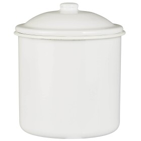 Ib Laursen Smaltovaná dóza White 15 cm, bílá barva, smalt