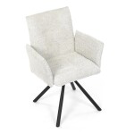 Židle jídelní, krémová látka, černý kov, otočný mechanismus 90°/90° (L/P) - funkce reset