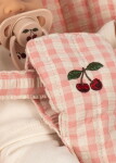 Konges Sløjd Panenka s kočárkem Poppy Doll Pink Check, růžová barva, kov, plast, textil