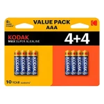 Kodak MAX SUPER / Alkalická baterie AAA / 8 ks / LR03 (KOD-LR3MAXBL8)