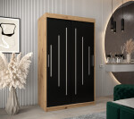 Šatní skříň Abi Y0 Barva korpusu: Dub artisan, Rozměry: 120 cm, Dveře: Černá