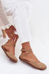 Semišové Baleríny Dámské Barefoot S Pásky Zazoo 191 Béžové 40