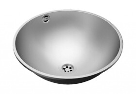 SANELA - Nerezová umyvadla Umyvadlo zápustné, průměr 38 cm, bez otvoru pro baterii, matná nerez SLUN 45X