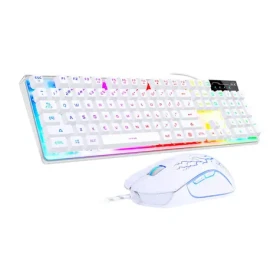 MageGee K1 bílá / Herní dátový set / RGB podsvícení / USB / US layout (K1 White)