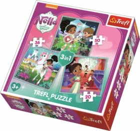 Trefl - Puzzle - Nella, princezna rytířů a její svět 3v1