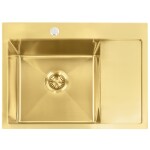 REA - Ocelový dřez Fin BRUSH GOLD ZLE-06013