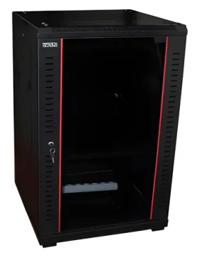 Opticord OCRACK OCC-18U-66SBK / Rozvaděč stojanový / 19" / 18U / 600×600 mm / skleněné dveře (9420BK)
