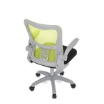 Kancelářská židle, zelená síťovina, šedý plast, kolečka na tvrdé podlahy