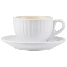 Ib Laursen šálek s podšálkem na espresso Mynte Pure White 100 ml - IB LAURSEN Šálek s podšálkem Mini Mynte Pure White 60 ml, bílá barva, keramika