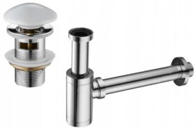 MEXEN/S - Umyvadlový sifon s výpustí click-clack s přepadem a keramickou zátkou, chrom/bílý 7992050-02