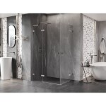 MEXEN/S - Lunar L Duo sprchový kout dveře křídlové 115 x 110 cm, transparent, nikl kartáčovaný 834L-115L-110P-97-00