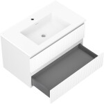 MEXEN/S - Rivel koupelnová skříňka 80 cm s umyvadlem Otis, 2 zásuvky, reliéf , bílá mat 91A20-08047-2-BFF01-W18M01