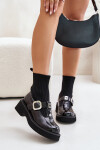 Lakované Boty Se Ponožkou A Přezkou Černé MR880-076 36